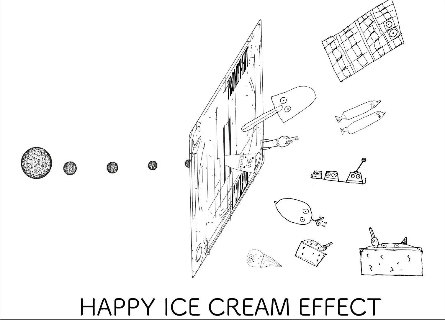 HAPPY ICE CREAM EFFECT T-shirt print artwork